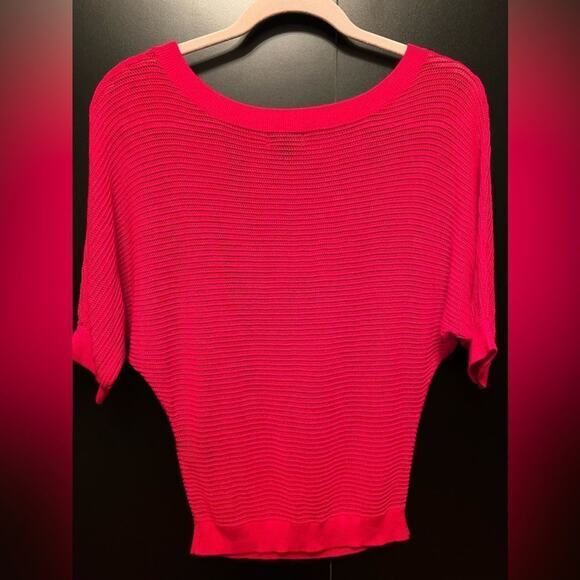 Express Red Batwing Sleeve Sheer Open Knit Sweater Sz XS - Picture 3 of 13